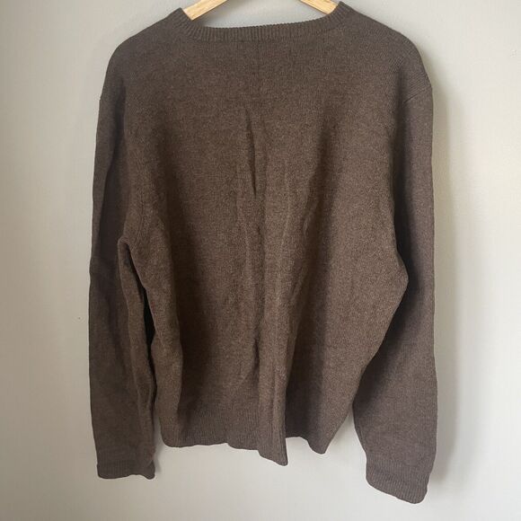Polo Ralph Lauren Brown Knit Wool V-Neck Long Sleeve Minimalist Men's Sweater XL - Picture 5 of 7